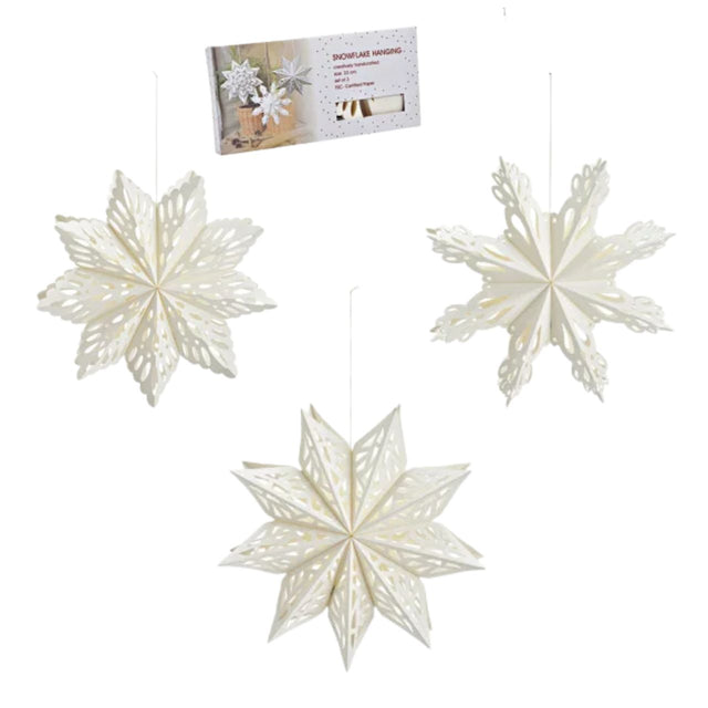 Papier-Schneeflocken zum Aufhängen im Set - DesignWe.Love