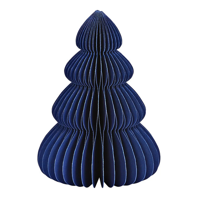 Papier Tannenbaum Tanne Blau 15 cm, bauchig aus Wabenpapier