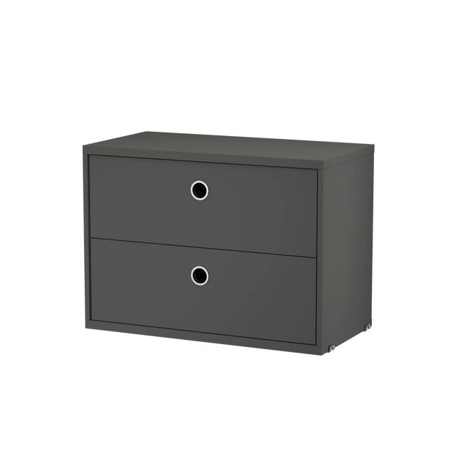 String Schubladenschrank 58×30cm Dunkelgrau – Schubladenelement für das String Regal