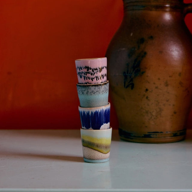 4er Set Eierbecher Vibrance 70s Ceramics - HK Living - DesignWe.Love