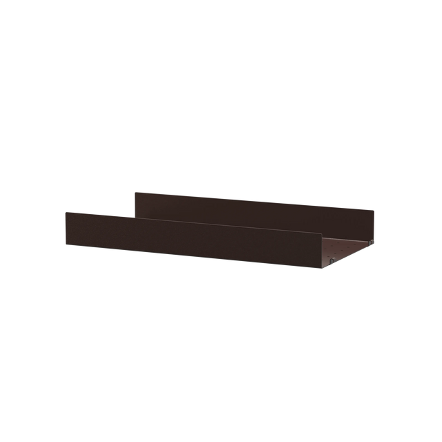 String Metallboden hohe Kante 58×30cm Dunkelbraun – Regalboden aus Metall für das String Regal