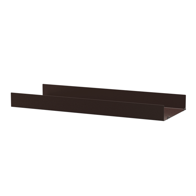 String Furniture Metallboden 78×30 cm Dunkelbraun – Regalboden mit hoher Kante