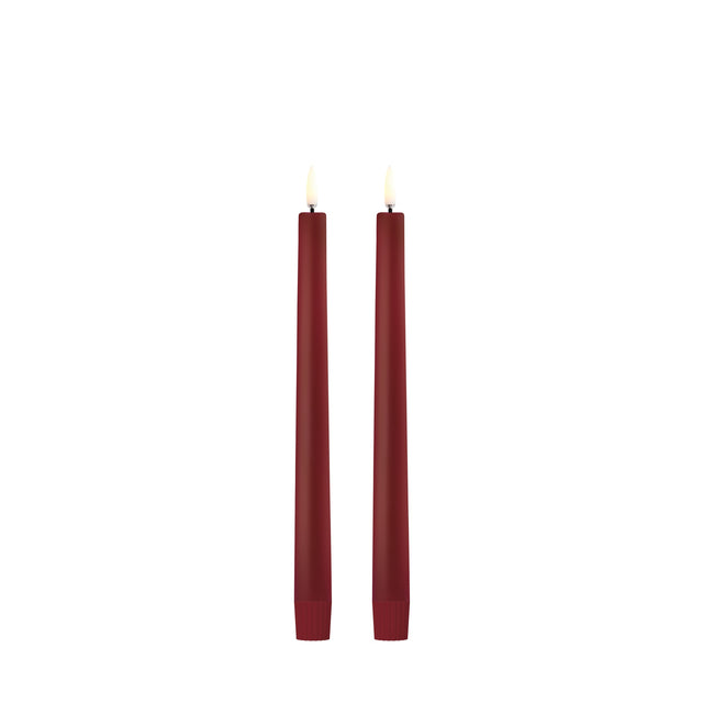 LED Stabkerzen 2er-Set 2,3 x 25 cm Carmine Red von Uyuni