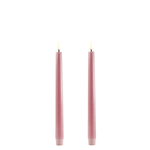 Uyuni LED Stabkerzen dusty rose (2er Set) Echtwachs
