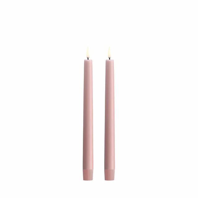 LED Stabkerzen 2er-Set 2,3 x 25 cm Rose Powder von Uyuni