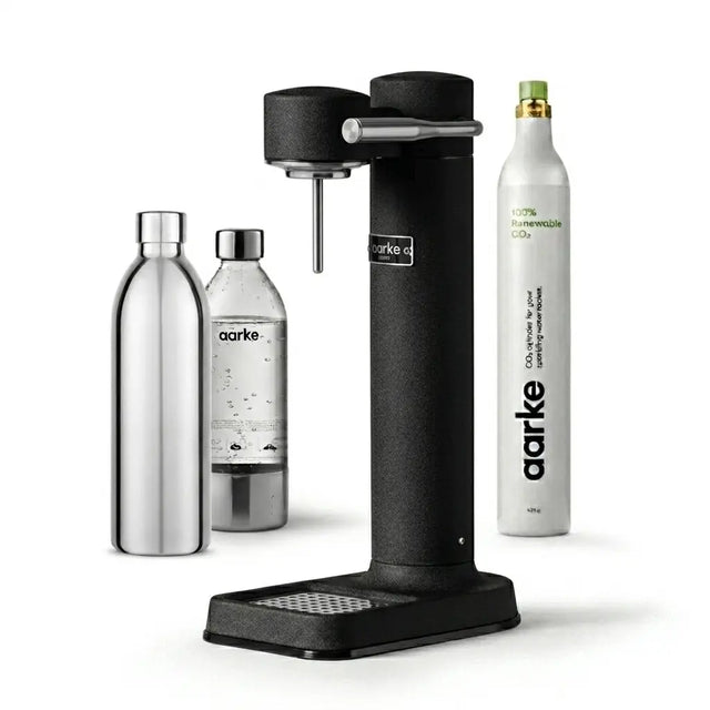 Aarke Carbonator 3 Komplett-Set Mattschwarz – Wassersprudler + Edelstahlflasche + CO2 Zylinder – DesignWe.Love