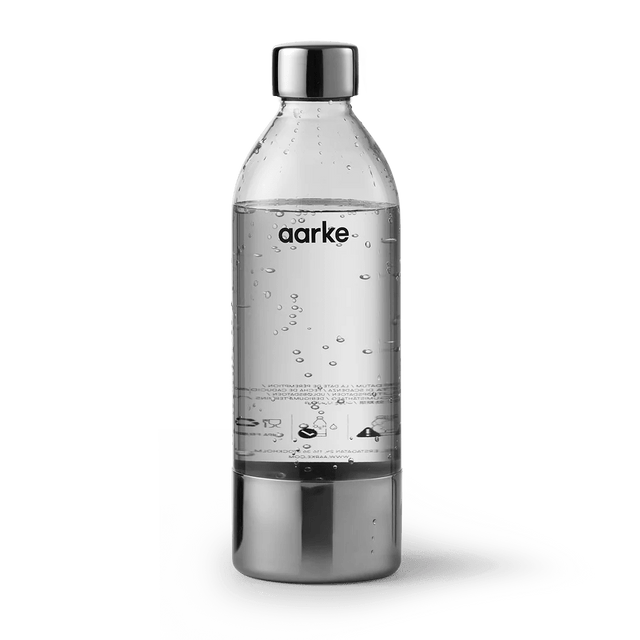 Aarke Flaschen & CO2 Nachfüll - Set für Carbonator 3 - Edelstahl + PET Flasche + CO2 - DesignWe.Love
