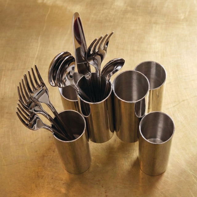 Alessi Canale Besteckhalter Chrom Design von oben
