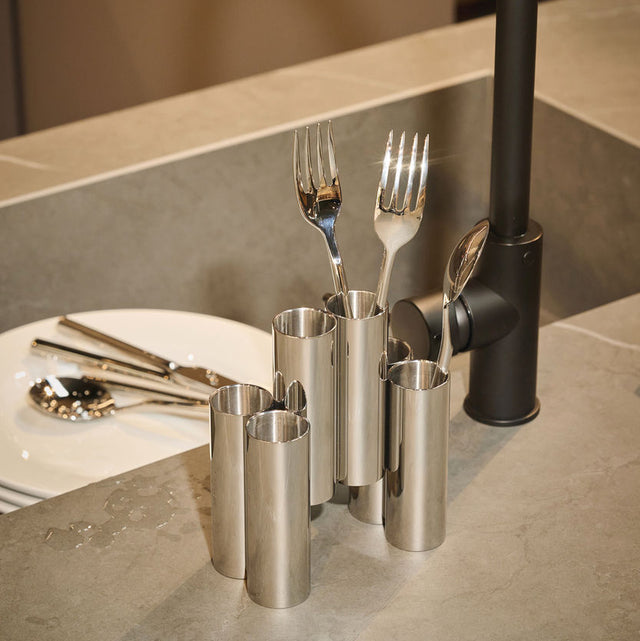 Alessi Canale Besteckhalter Chrom Design von Patricia Urquiola