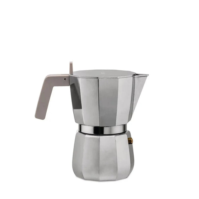 Alessi Moka Espressokocher von David Chipperfield in Grau, freigestellt