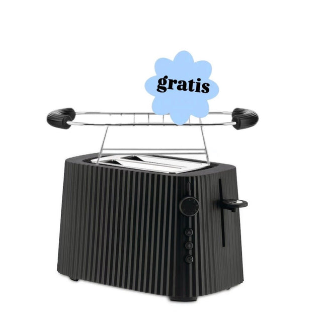 Alessi Toaster Plissé Schwarz + Gratis Aufsatz Schwarz - DesignWe.Love