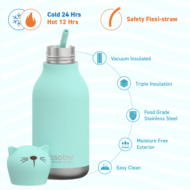 Asobu Trinkflasche Kinder - Tierfigur Thermosflasche - DesignWe.Love