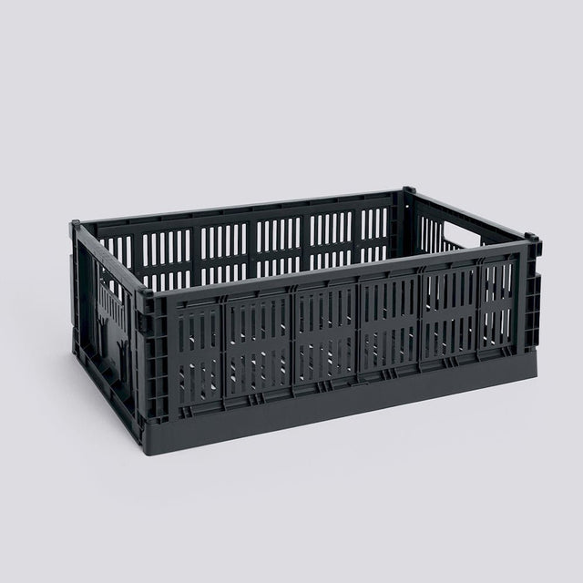 HAY Colour Crate Large (L) Aufbewahrungsbox in Charcoal (Kohlegrau) – DesignWe.Love
