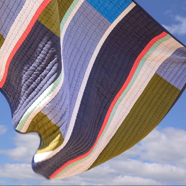 Baumwolldecke Pavilion Plaid Block – Blue Multicolour 140×200 - Hübsch Interior - DesignWe.Love