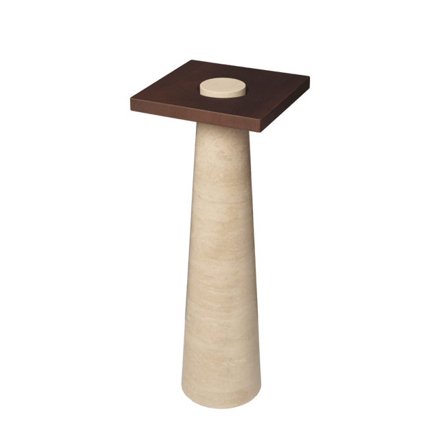 Beistelltisch Grova Pedestal - Travertine - Ferm Living - DesignWe.Love