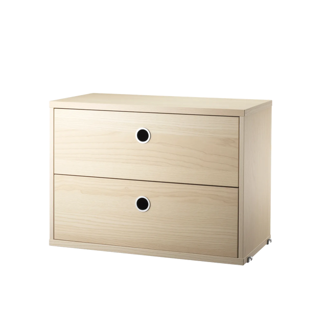 String Schubladenschrank 58×30cm Esche – Schubladenelement für das String Regal
