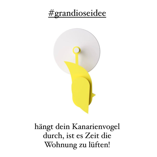 Birdie 2.0 CO2 Sensor Gelb - Vogel hängend als Luftqualitätssensor - DesignWe.Love