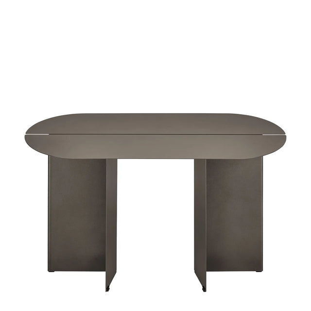 blomus ORU Sitzbank in Burned Metal, skulpturale Design Sitzbank aus pulverbeschichtetem Stahl