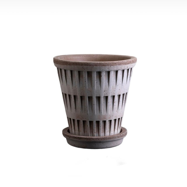 Blumentopf Pantheon Terracotta Grau - Bergs Potter - DesignWe.Love