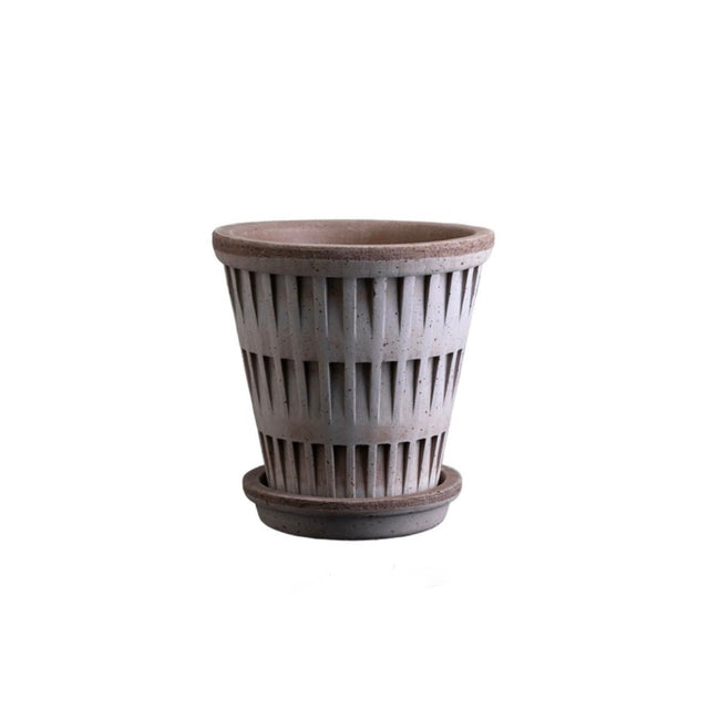 Blumentopf Pantheon Terracotta Grau - Bergs Potter - DesignWe.Love