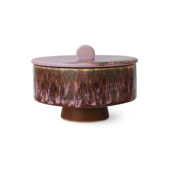 HKliving 70s Ceramics Bonbon Schale Keramik Blast mit Deckel - HKliving