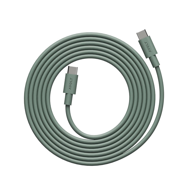 CABLE 1 USB - C zu USB - C Kabel, Oak Green - AVOLT - DesignWe.Love
