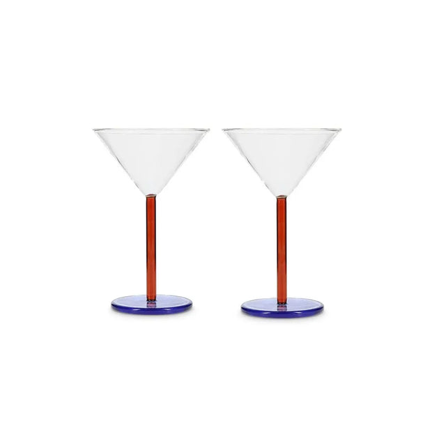 Cocktailglas farbiger Boden ONA Bobbie 2er Set - Designgläser