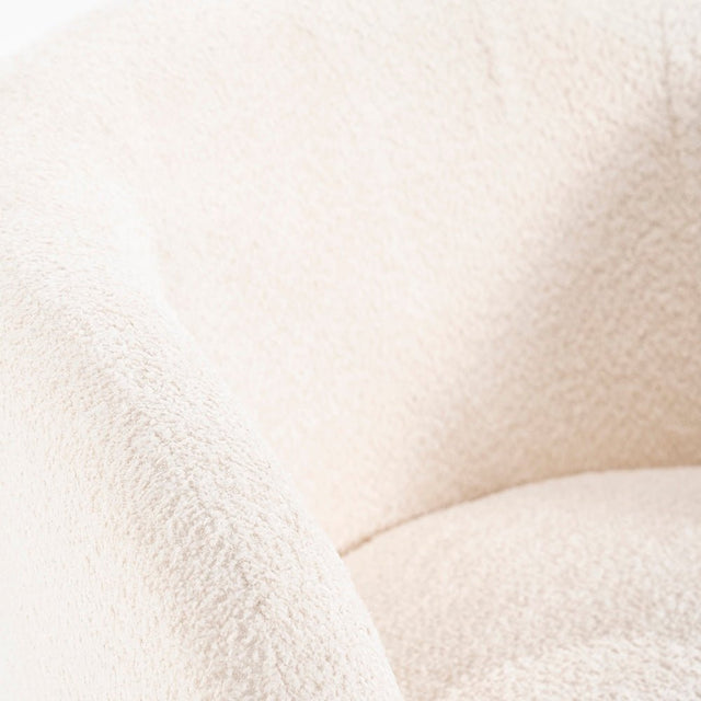 Drehbarer Loungesessel Balou Bouclé Weiss - By Boo - DesignWe.Love