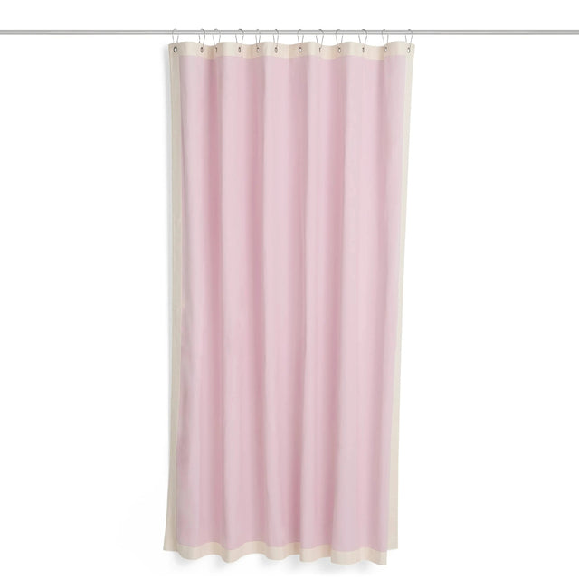 HAY Duschvorhang Outline in Pink-Creme – Design mit Kontrastrand aus Baumwolle