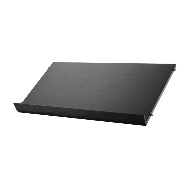 String Magazinregal Holz78×30cm Esche Schwarz – Zeitschriftenablage für das String Regal