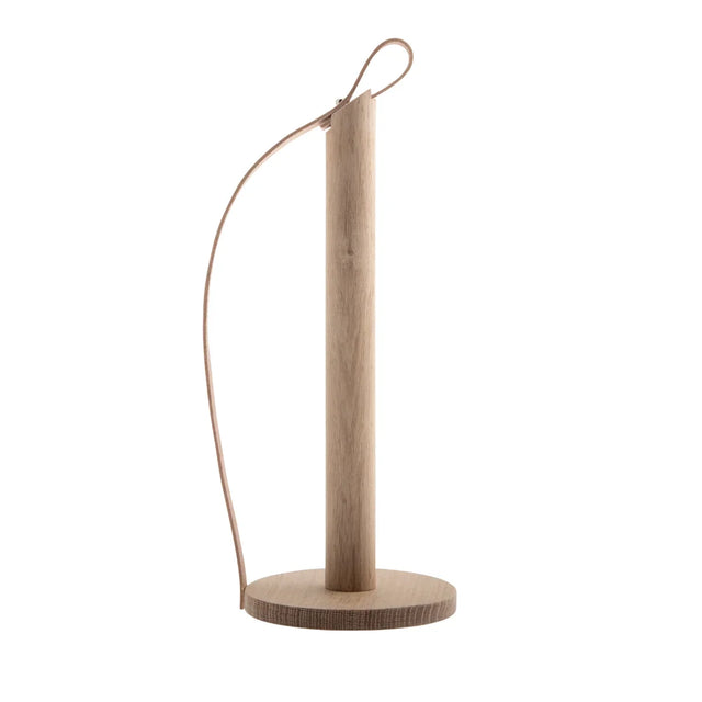 Hands On Küchenrollenhalter aus Holz und Leder Natur Big freigestellt von EKTA Living