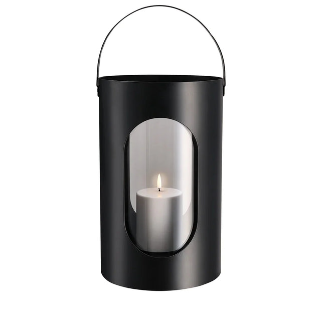 Light House Laterne aus Aluminium und Glas Big (22 × 35 cm) Schwarz freigestellt von EKTA Living