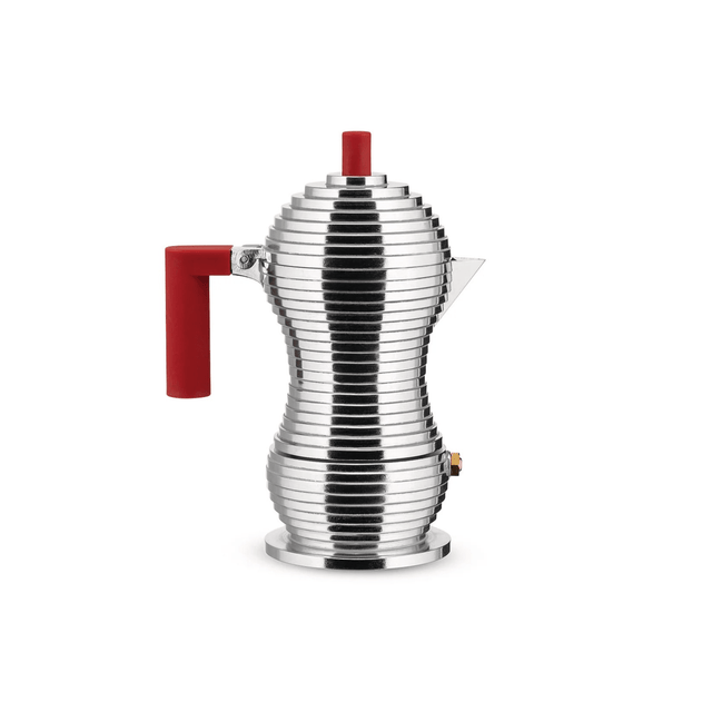 Espressokocher Pulcina Chrom - Rot - Alessi - DesignWe.Love