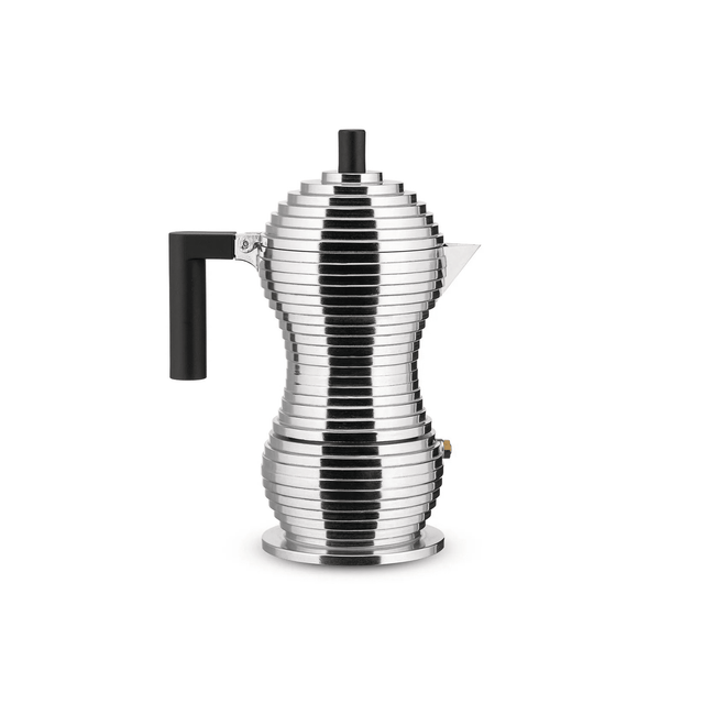 Espressokocher Pulcina Chrom - Schwarz - Alessi - DesignWe.Love