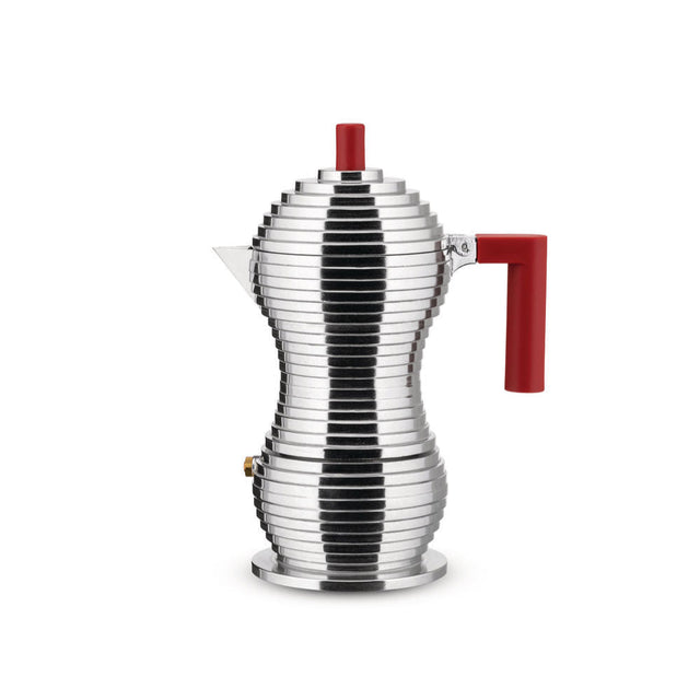 Espressokocher Pulcina Induktion chrom/rot - Alessi - DesignWe.Love