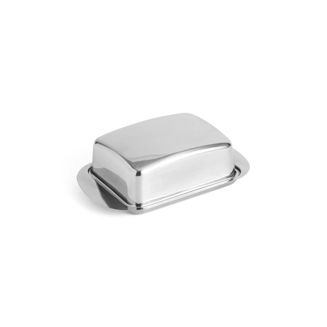 HAY Essential Steel Butterdose aus poliertem Edelstahl, Freisteller