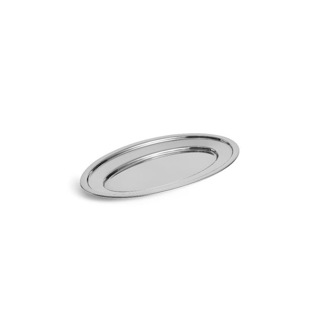 HAY Essential Steel Ovale Schale Klein aus poliertem Edelstahl, Freisteller