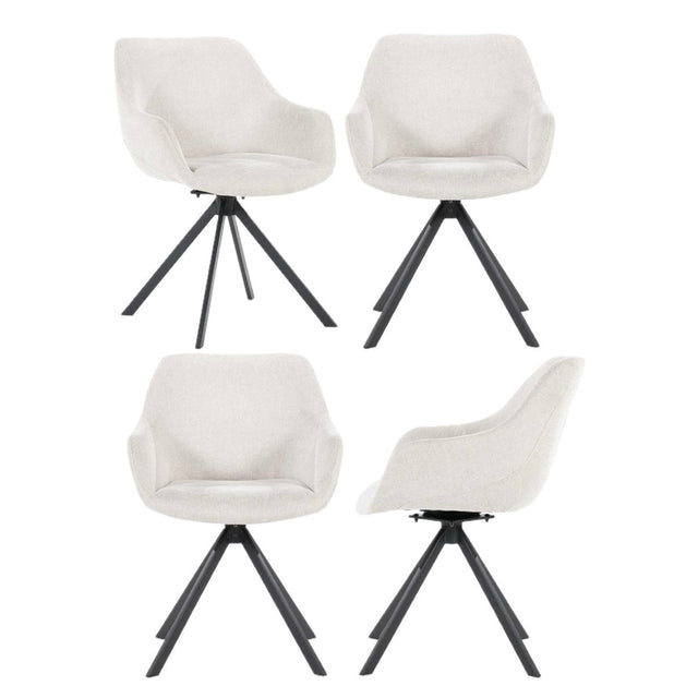 Esszimmerstuehle 4er Set Mamé in Houston Beige - Eleonora - DesignWe.Love