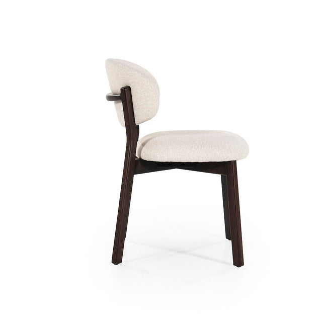 Esszimmerstühle 4er Set Mikky Eiche Geräuchert/Beige Polster - Eleonora - DesignWe.Love