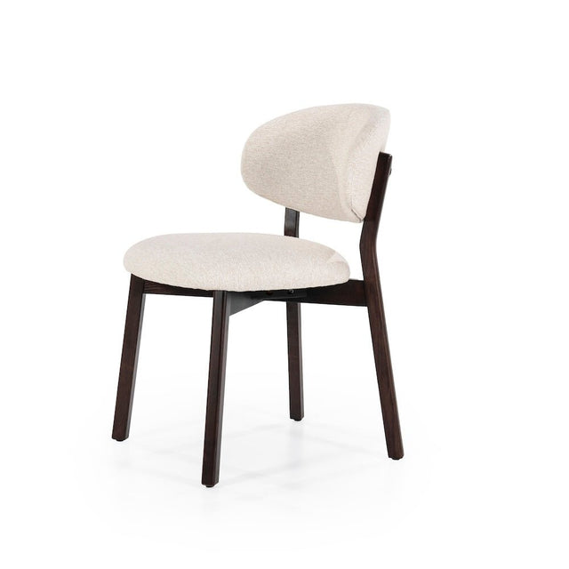 Esszimmerstühle 4er Set Mikky Eiche Geräuchert/Beige Polster - Eleonora - DesignWe.Love