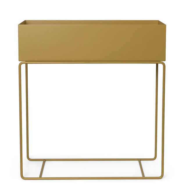 ferm LIVING Plant Box in Straw – Blumenkasten aus Metall mit Füßen