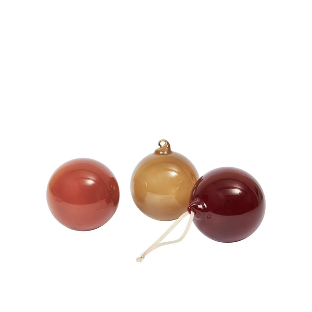 ferm LIVING Glass Baubles L Roseate Opaque – große Christbaumkugeln aus Glas 10 cm