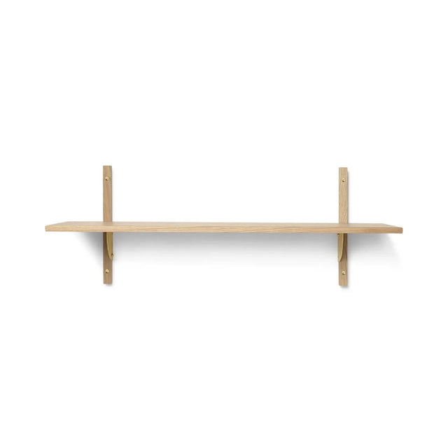 ferm LIVING Sector Shelf Single Wide – Wandregal mit einem Boden aus Eiche natur und Messing
