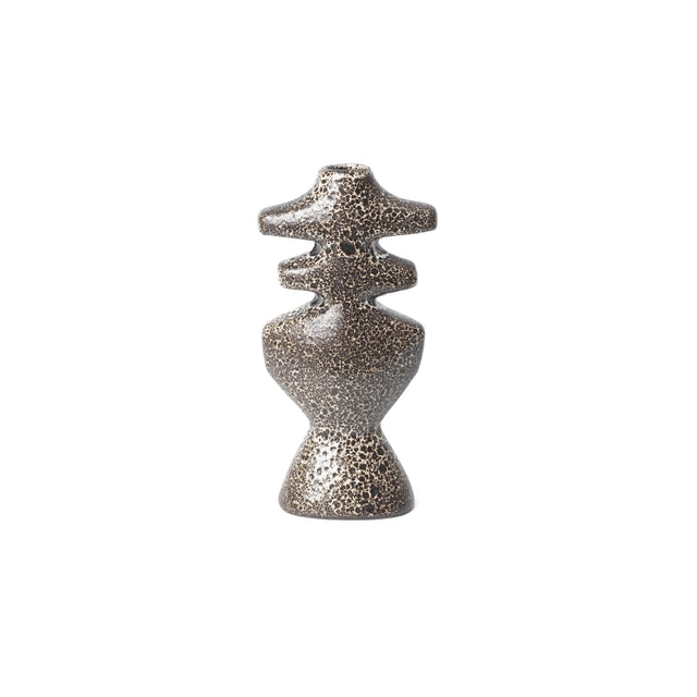 Yara Kerzenständer Keramik Groß | Braun Gesprenkelt | ferm LIVING - DesignWe.Love