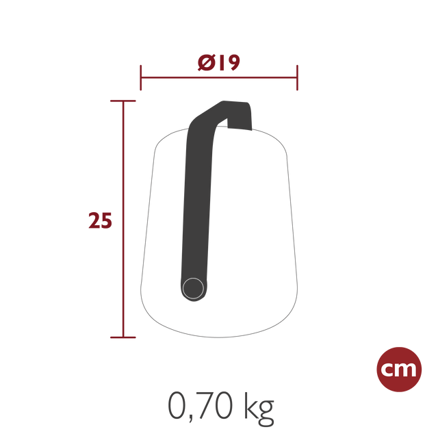 Fermob Balad² Akku-Lampe H.25 cm Maße und Gewicht - Fermob
