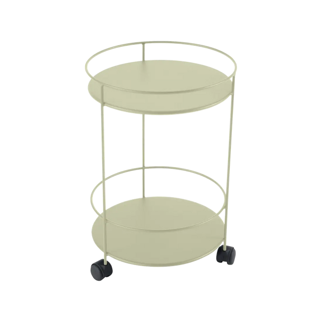 Fermob Guinguette Servierwagen Lindgrün mit zwei Platten und Rollen - Fermob