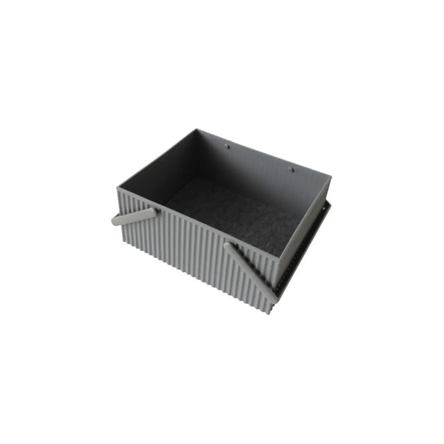 Hachiman Omnioffre Aufbewahrungsbox L – stapelbare Elastomer-Box in 3 Größen, Farbe Gray