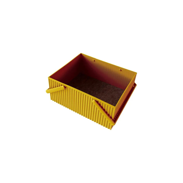 Hachiman Omnioffre Aufbewahrungsbox L – stapelbare Elastomer-Box, Farbe Senfgelb