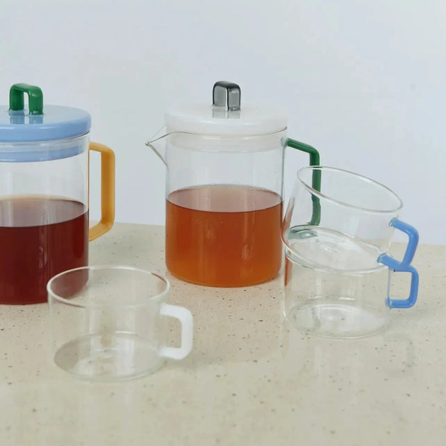 HAY Brew Pot Teekanne aus Glas – 1 Liter, Jade/Weiß