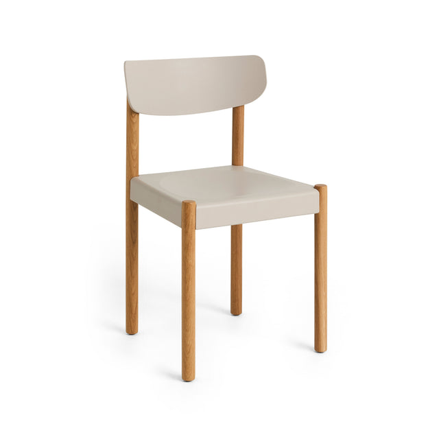 HAY Pack Chair 10 Trattoria-Stuhl, geölte Eiche, Sitzschale Chalk Grey